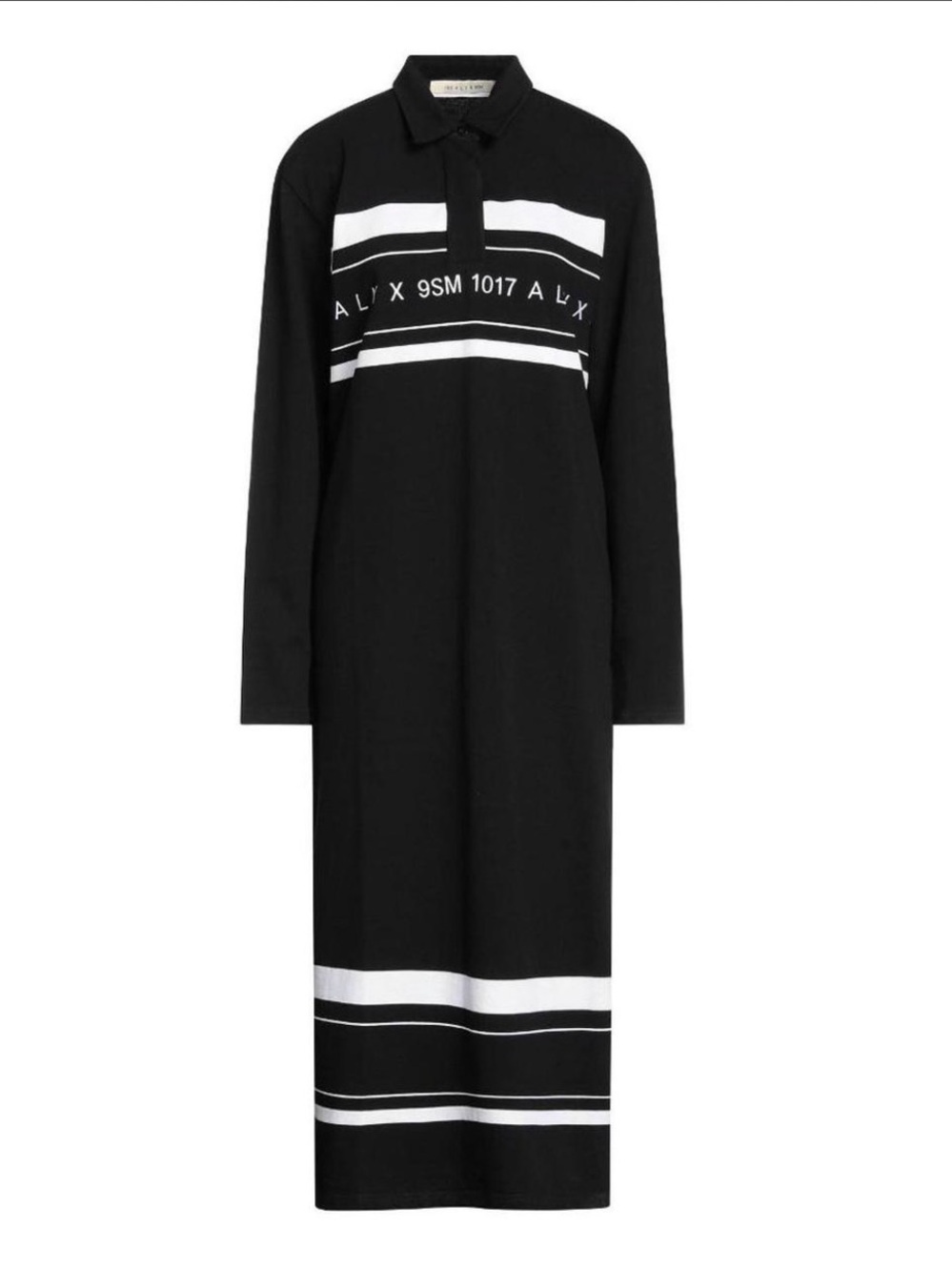 1017 ALYX 9SM Long Sleeve Logo Striped Polo Dress-Sz L